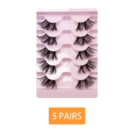 FAIRYGATE Wimpern Halbe Band 5 Paar Künstliche Natürlich Half Lashes Cateye 3D Falsche Leicht Eyelashes Angenehm und Weich für Cosplay Party Festival B5107