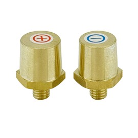 Ampper M8 Thread Male Brass Battery Terminal Charging Posts, M8 Battery Post Adapter (+/-) for Extension, Pack of 2