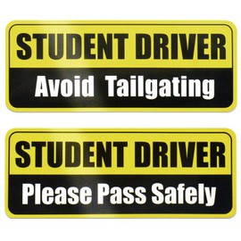 Student Driver Magnets for Car (2-Pack) – Reflective New Driver Safety Bumper Magnets, Removable & Weather-Resistant
