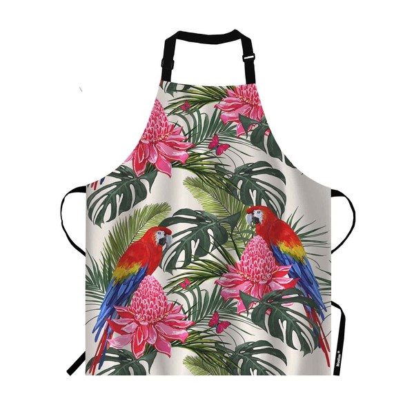 Moslion Tropical Scenery Apron,Beautiful Floral Summer with Tropical Palm Leaves