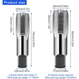 2 Piece Pipe Thread Drill Set, BSP Pipe Thread, Thread Taper 1/2 inch, 3/4 inch Internal Thread, Pipe Thread Drill, for External Thread Machine, Single Thread Drill Shape