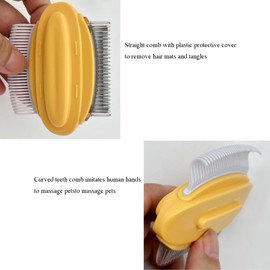Portable Pet Hair Removal Comb Cat Grooming Massaging Tool Deshedding Matted Fur Undercoat Remover Brush for Removing Mats and Tangles