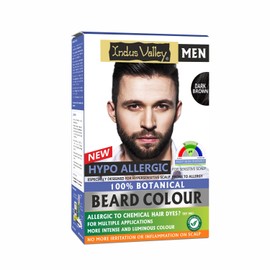 Indus Valley 100% botanical Hypo Allergic Beard Color for Men (Dark Brown) Beard Dye For Men Dark Brown, Men's Natural Beard Hair Coloring Kit, Amonia & PPD Free Made up of 8 Organic Ingredients