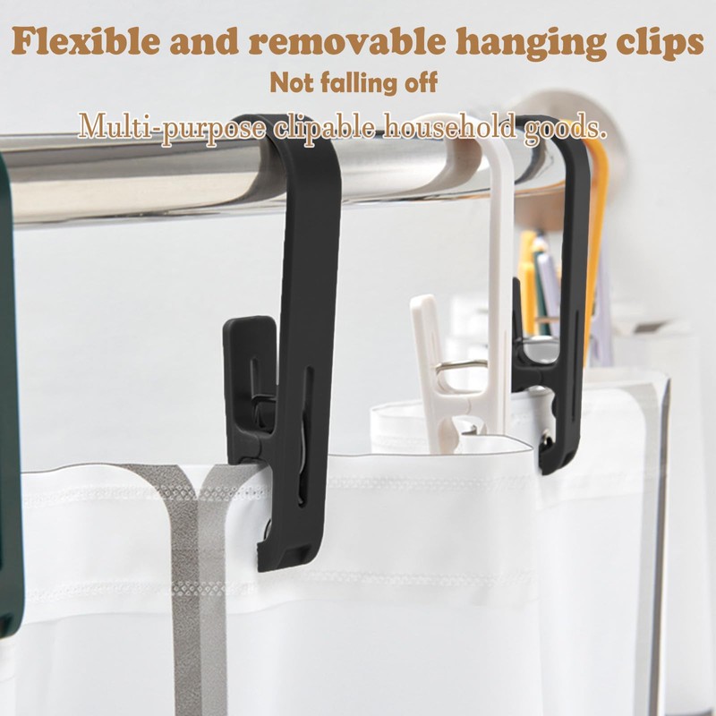 Realand 10pcs Large Clothes Pins with Hooks - Sturdy Laundry