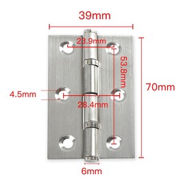 RICHSUM 4 Pcs of Fireproof Door Hinges, Mild Steel Ball Bearing Butt Door Hinge, Folding Butt Hinges Used to External Doors, Cabinets, Wooden Boxes (3inch)