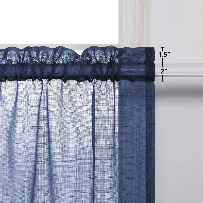 KOUFALL Short Curtains for Bathroom Window,Sheer Cafe Curtains for Kitchen