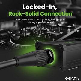 Cable Ethernet GEARit CAT6, compatible con EtherCON, conector RJ45 para audio profesional, blindaje de aluminio, cobre libre de oxígeno, 4,5 m, Negro