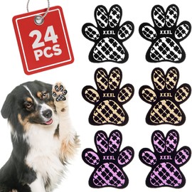 BEAUTYZOO Dog Paw Protector Anti-Slip, Paw Pads for Dogs Traction On Hardwood Floors, Paw Stickers Toe Grips for Hot/Cold Pavement for Senior Dogs, Shoes Boots Socks Replacement, 6 Sets (24 pcs) XL