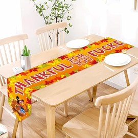 Friendsgivig Decorations, Thankful for You Table Runner, Friendsgiving Table Runner, Friendsgiving Party Decorations Tablecloth, Thanksgiving Table Runner, TBLN Happy Thanksgiving Party Decorations