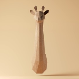 Yona DIY Giraffe Papercraft kit, Abstract Low Poly Animal DIY Kits, Home Decor, 3D Puzzle, Kids Crafts Kits, Gift, Origami 3D, Paper Sculpture, Papercraft Set for Adults Wall Mount Decor