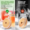 TRUSBER 4 Pack Reusable Bamboo Regular Mouth Drinking Lids with