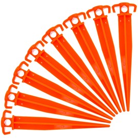 ASR Outdoor 8pk Orange Heavy Duty ABS Plastic Tent Stakes Ground Anchor Camping Essentials, 11 Inch