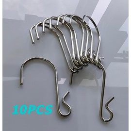 lightstar 10 Pack S Hooks for Hanging Displays in Retail, S Shaped, Pinched Version, and can Assist at Home Hanging Jewelry, Kitchenware, Keys or Hang Plants