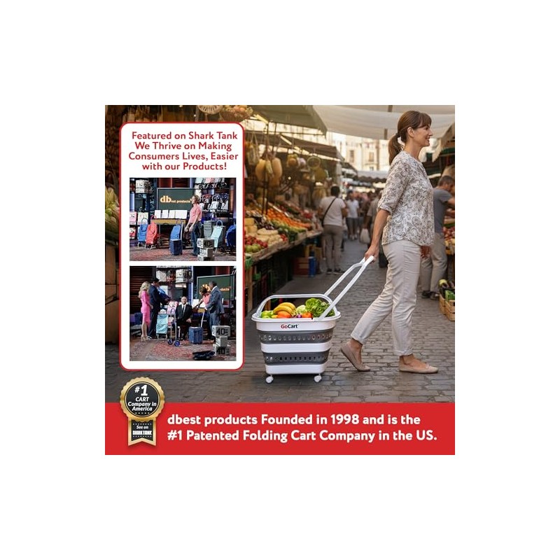 dbest products - Cesta Plegable para Ropa Sucia con Ruedas,