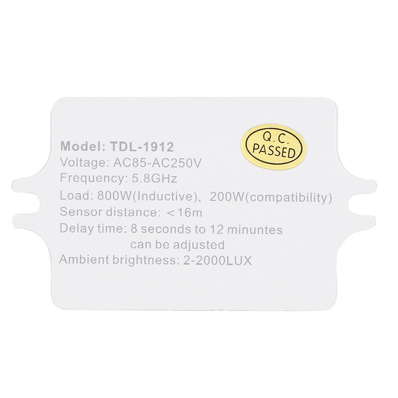 5.8GHz Smart Microwave Radar Sensor Light Switch Adjustable Knob Indoor