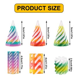 Pack of 6 3D Print Spiral Cone Fidget Toys, Impossible Cone, Pyramid Spiral Toy, Passthrough Sculpture, 3D Spiral Toy for Stress Relief, Funny Passthrough Pyramid Sculpture