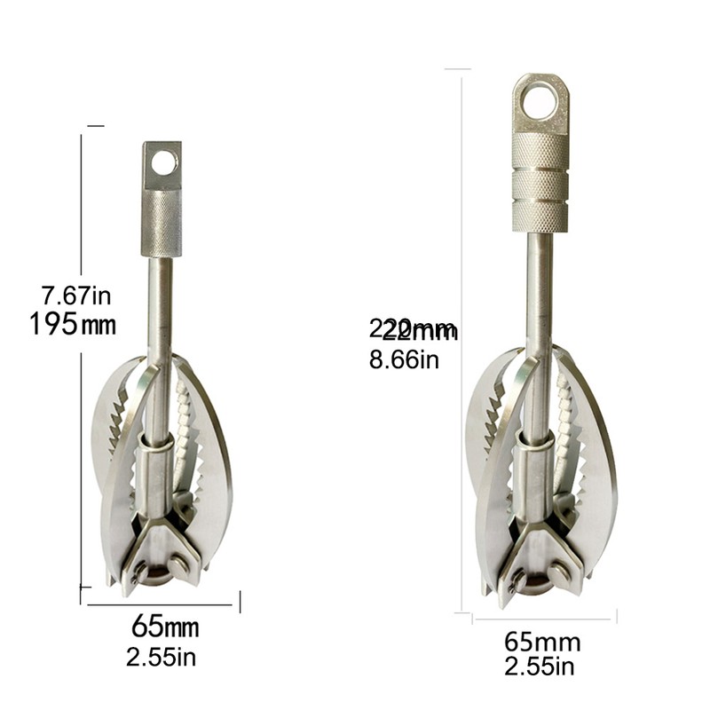 Grappling Hook Stainless Steel Claw Carabiner for Outdoor Survival Underwater