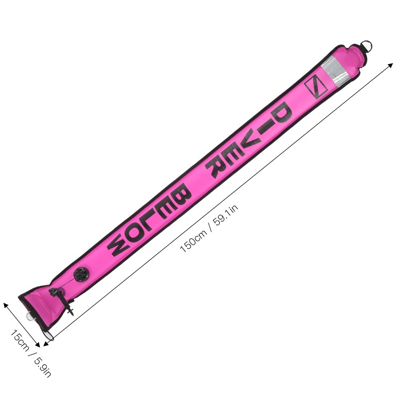 150x15cm Scuba Diving Surface Marker Buoy High Visibility Inflatable Surface