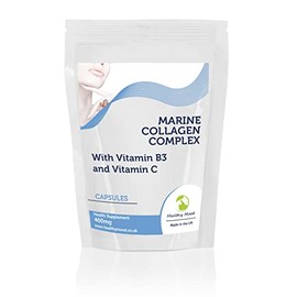 Marine Collagen 400mg Complex with Vitamin B3 and Vitamin C x30 Capsules Pills UK Nutrition