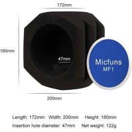 Brand: micfuns Professional Microphone Windscreen Wind Shield Pop Filter, Acoustic Filter...