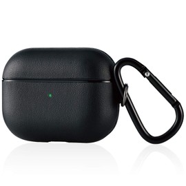 Elecom AVA-AP2PLC2BK AirPods Pro Case, Soft Leather Case [Release October 2019 Model] with Carabiner Black