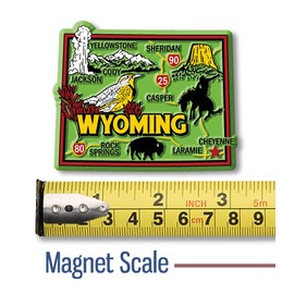 Wyoming Colorful State Magnet by Classic Magnets, 3" x 2.4", Collectible Souvenirs Made in The USA