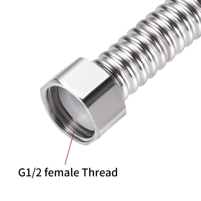 uxcell Corrugated Stainless Steel Flexible Water Line 3.9inch Long G1/2
