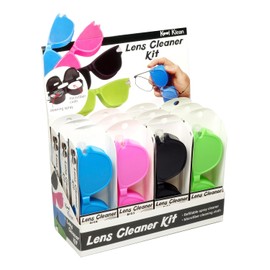 Calabria Kool Klean 12 Pack Eyeglasses Lens Cleaner Kit Pink/Blue/Green/Black 15ml Cleaning Spray, Microfiber Cleaning Cloth