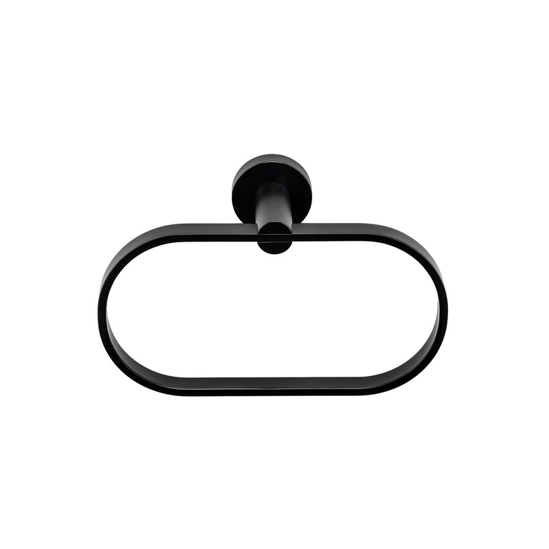 Croydex Metra Flexi-Fix Towel Ring, Matt Black