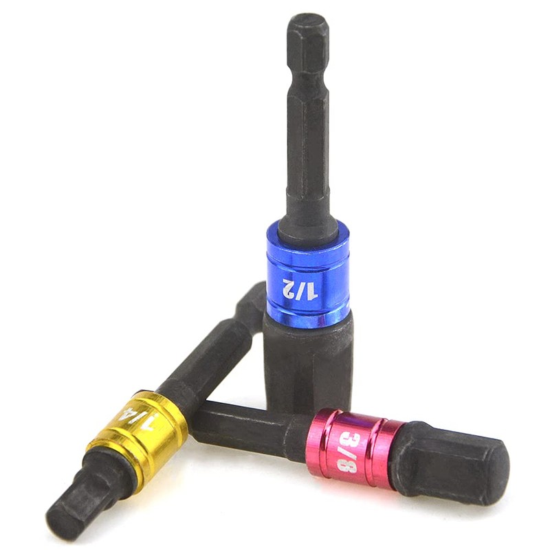 BGTXINGI 6Pcs 2Set Impact Grade Socket Adapter Socket Hex Shank