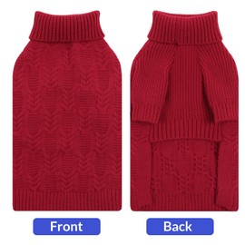 ASENKU XXXL Dog Sweaters for Large Dog Girls Boys, Pullover Turtleneck Knitted Big DoggieSweatershirt for Female Male, Doberman Great Dane Sweater for Extra-Large Breed Dogs, Red 3XL