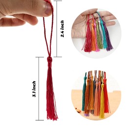 MUXGOA 148 Pcs Bookmark Tassels for Crafts,Key Chain Mini Tassels for Jewelry Making & Graduation Book Marks(37 Colors, 4 Pcs of Each)