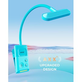 AXX Clip on Book Light for Bed, Rechargeable Reading Lamp for Kids, 1000mAh Battery Operated, 30/60 Minutes Timer, Lighting Accessories for Travel Car at Night - Misty Blue
