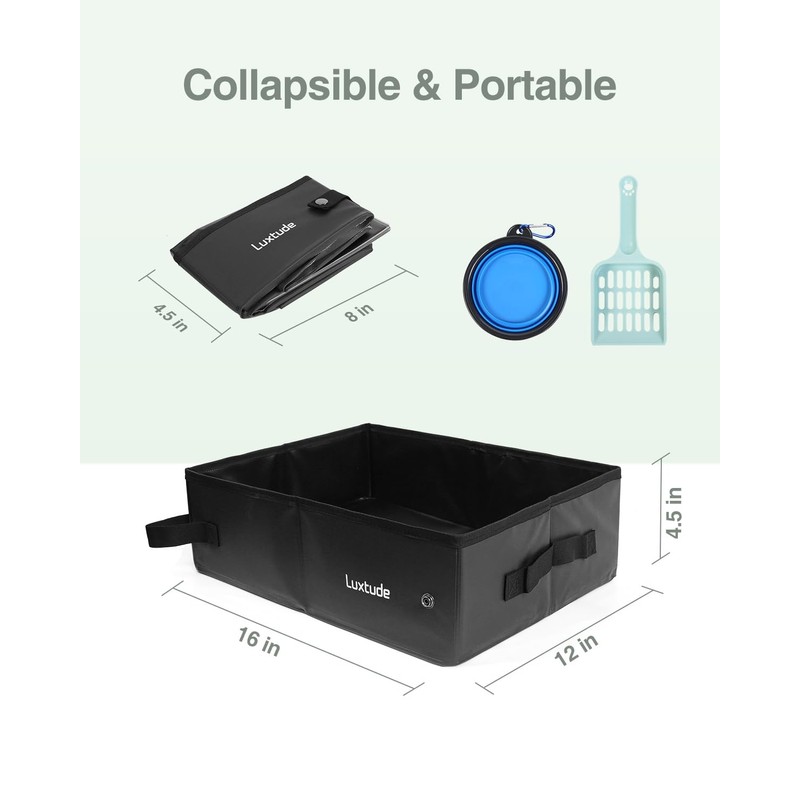 Luxtude Portable Litter Box for Cats, Comes with a Hard