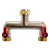 Brass Tap Two Way Splitter Manifold With Valves 3/4" BSP