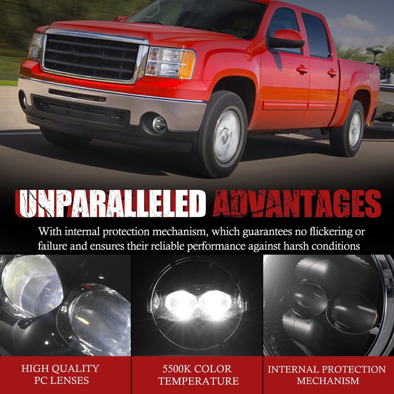 BUNKER INDUST LED Fog Lights for 2007-2013 GMC Sierra 1500/2007-2014