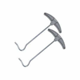 Tent Peg Extractor Heavy Duty Ground Nail Remover Set Tent Pegs Nail Puller Tool Plastic Handle Steel Awning Stakes Hook Remover Lifter For Camping Gazebos Gardening & Other Outdoor Activities (2Pack)