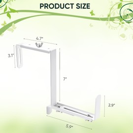 VIVIKEN Adjustable Planter Box Bracket, Flower Box Holder Brackets for Deck Railing, Window Box Hanging Brackets for Patio Garden Fence Pergola Balcony Supporting Heavy Planters-4 Pack