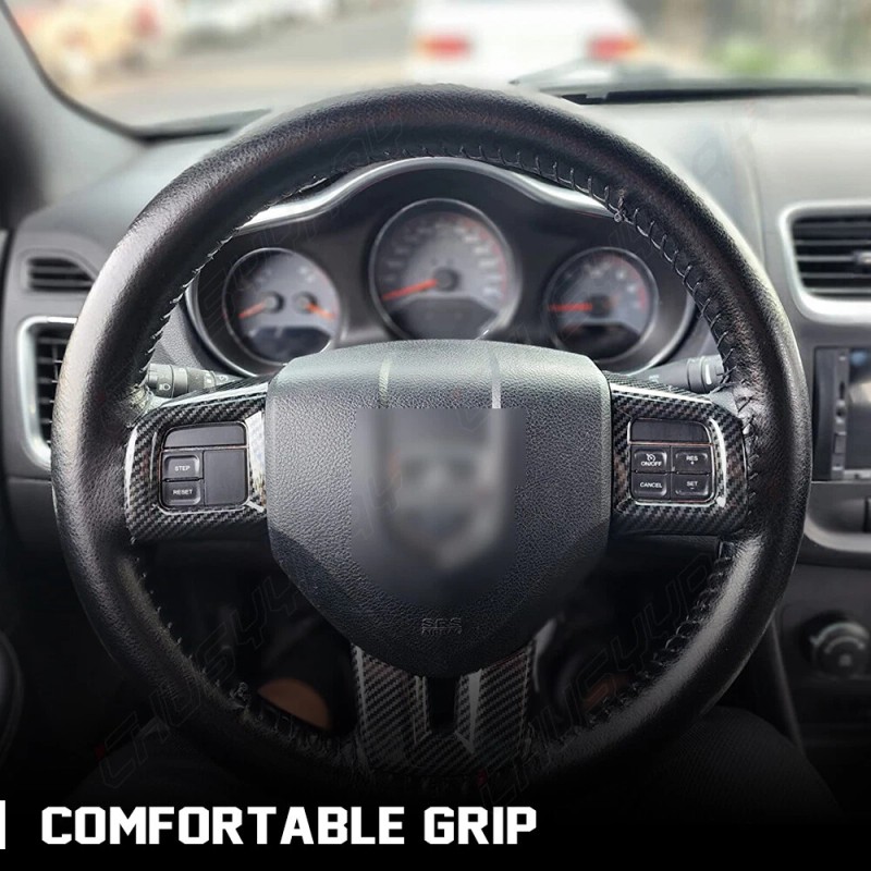 CHUSYYRAY 15" Steering Wheel Cover Genuine Leather for Chevy Suburban