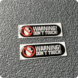 DXYMOO 3D Crystal Soft Glue Car Styling Warning DO NOT Touch Sticker Auto Triangle Window Interior Box Decals 5x1.5cm 2PCS