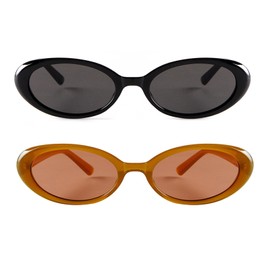 JUDOO Trendy Oval Sunglasses Women Retro Small 90’s Vintage Sun Glasses Fashion Tinted Glasses UV400 Protection