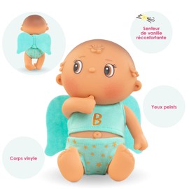 Corolle Beedibies Angels Gaspard 8'' Doll - All-Vinyl Body with Painted Eyes and Angel Wings, Vanilla Scent, for Ages 3 Years and up, Blue (500030)