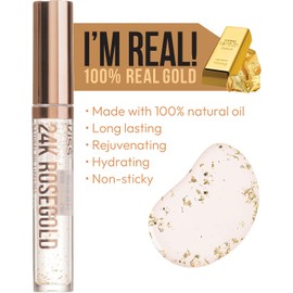KISS New York 3 PACK Labial Oil, Hydratante y No Pegajoso, 100% Aceite Natural, Ligero (Rosegold & Shea Butter & Jojoba)
