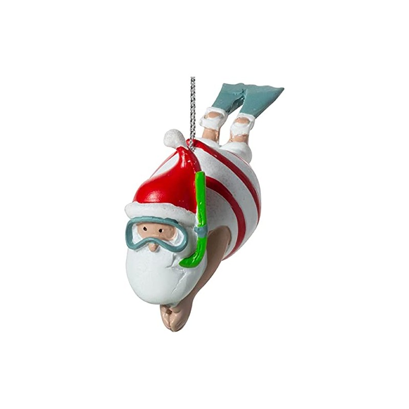 Snorkeling Santa Christmas Ornament