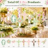 Cross Floral Hanging Swirls, Baptism & First Communion Party Ceiling