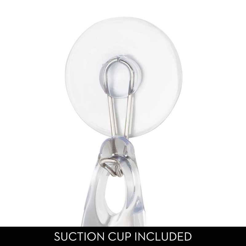 iDesign Plastic Bath Squeegee for Glass with Suction Hook Holder