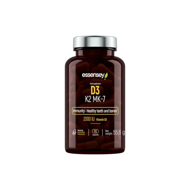 Essensey Vitamin D3 K2 MK-7 - Dietary Supplement Helps Maintain