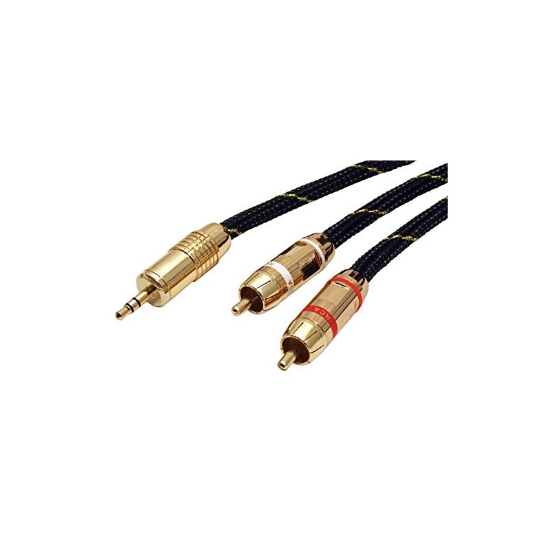 ROLINE GOLD Audio-Verbindungskabel 3,5mm Stereo - 2x Cinch, ST/ST, 2,5
