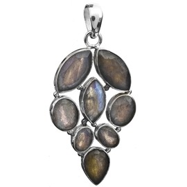 Faceted Labradorite Pendant - Sterling Silver