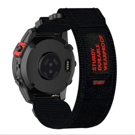 GIOPUEY Bracelet Compatible with Coros Vertix 2/2S, Braided Nylon Bracelet [Unisex] Elastic Replacement Strap - Black